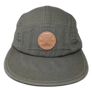 CTR 5 Panel Green Hat One Size Ripstop Adjustable Strapback Outdoor Logo Patch